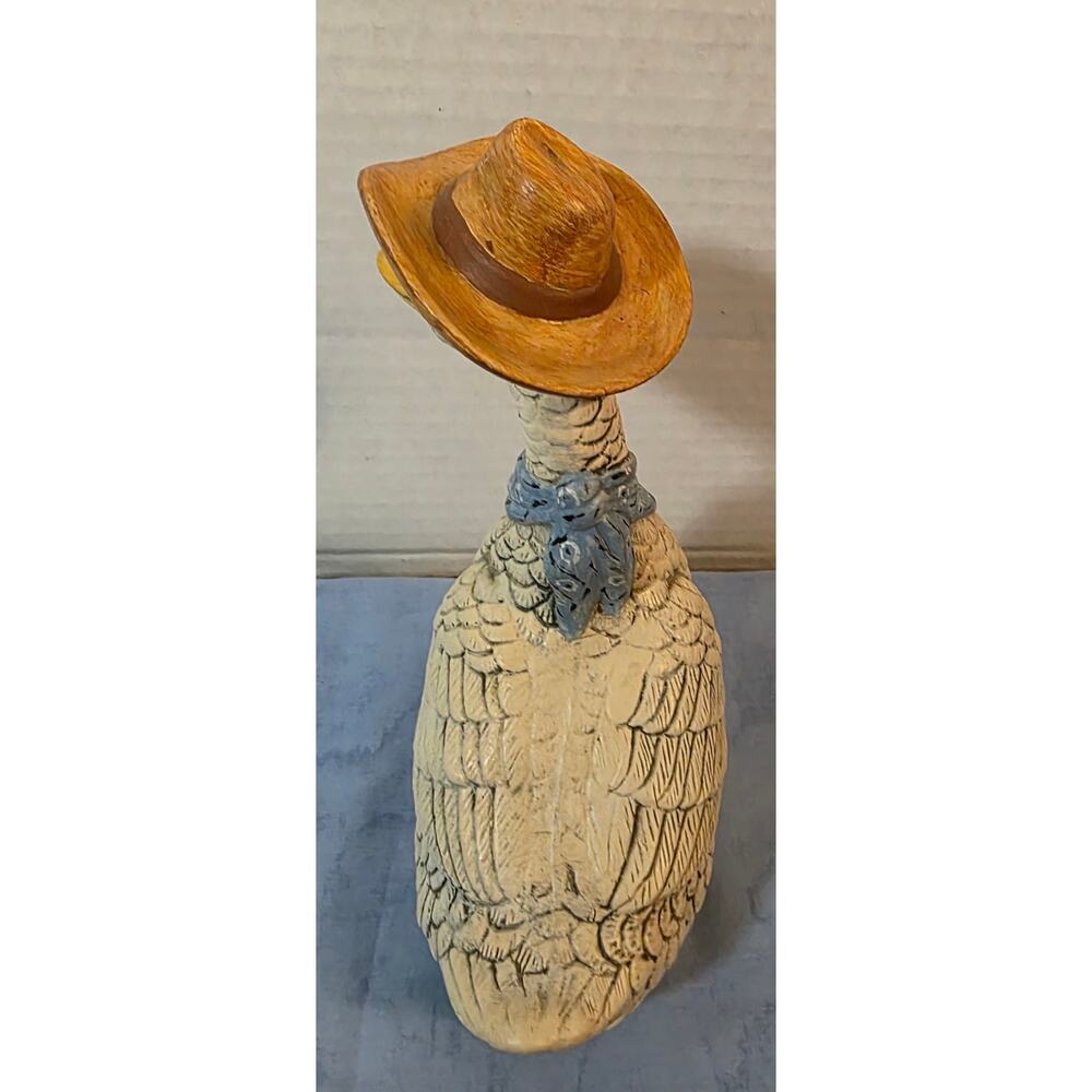 Vintage 1987 Ceramic Goose Figurines Pair Cowboy Bonnet Country Farmhouse - Picture 10 of 16
